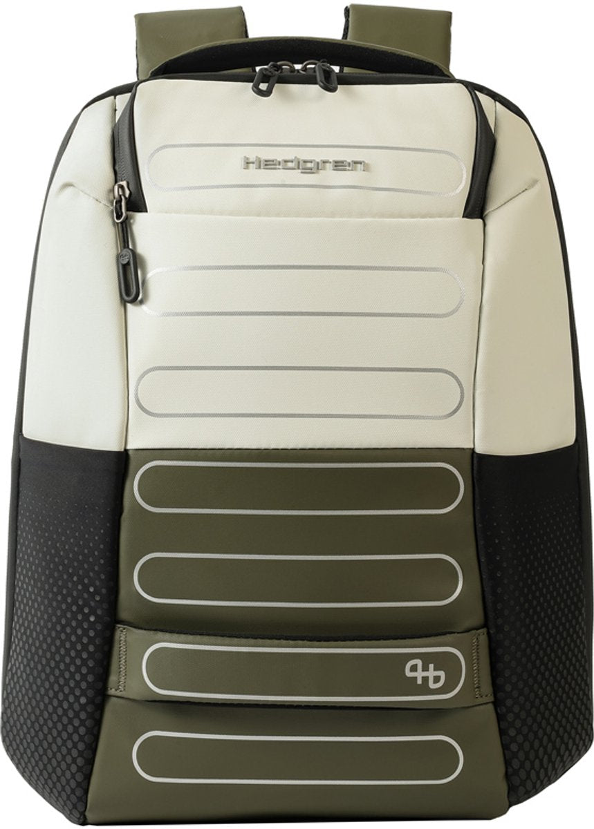 HEDGREN Handle M RFID rugzak 2cmpt 15.6 Vaporous grey / olive