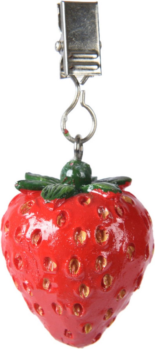 Tafelkleedgewicht polyresin box 4 - 16.5x5.5x4cm - aardbeien