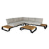 PALM SPRINGS Loungehoeksalon met tafel- alu zwart/teak