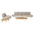 WASHINGTON Loungeset - alu sand/ teak naturel/ rope sand met kussens l.bruin