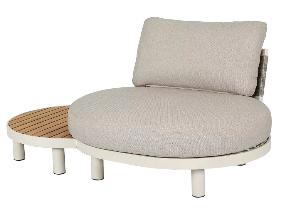 WASHINGTON Lounge zetel - alu sand/ rope sand met kussens l.bruin