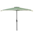 Polyester outdoor - 270x135x235cm- groen m/franjes halve terrasparasol