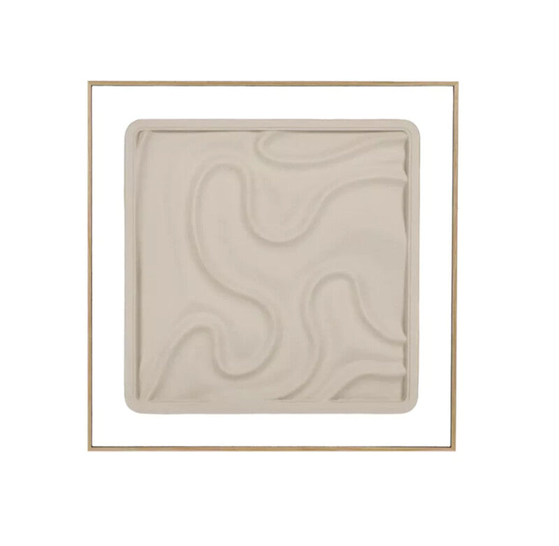 POMAX La Maree Basse muur deco hout - 60x3,5x60cm - beige