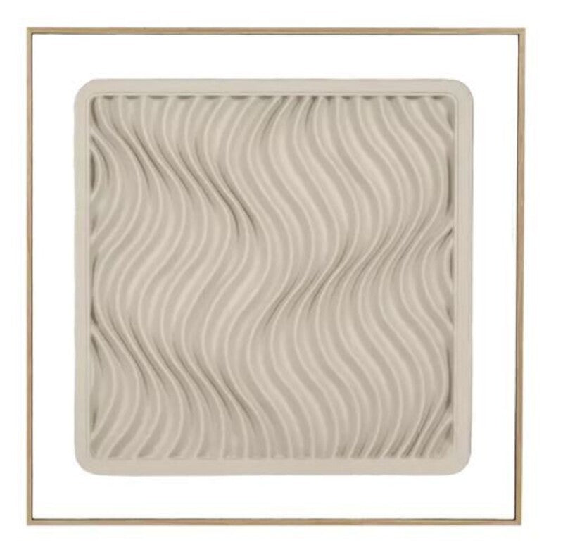 POMAX La Maree Basse muur deco hout - 60x3,5x60cm - beige