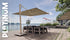 BEAUFORT Premium parasol 320x320cm- doek champagne- stok sandstone  excl. voet