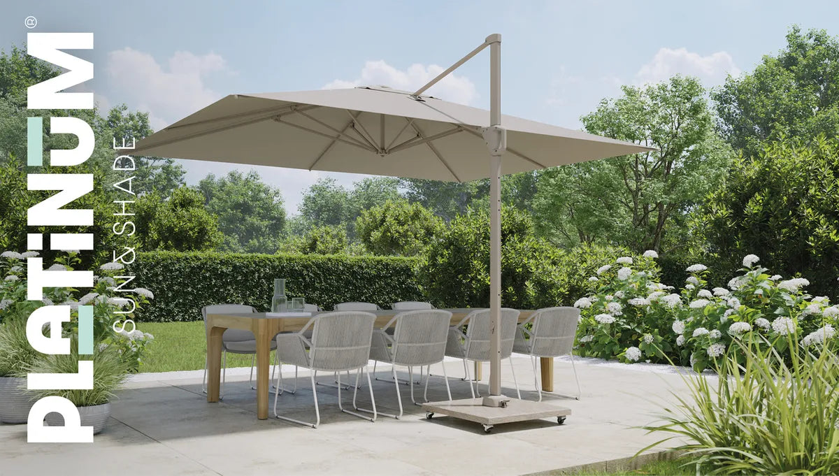 CHALLENGER T1 Premium parasol 4x3m - doek champagne/ sandstone excl. voet