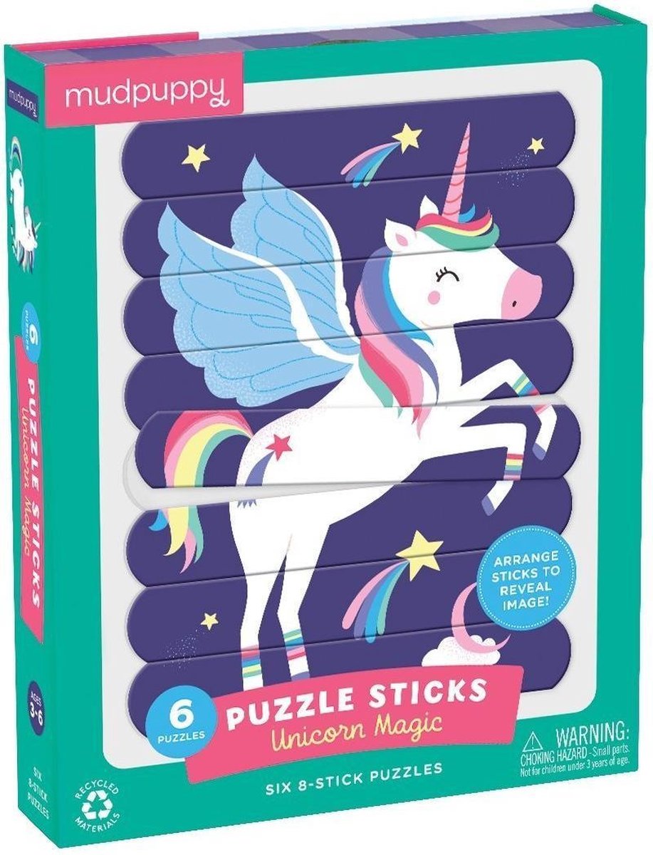 MUDPUPPY puzzel - Magische eenhoorn - 24-delig, 2 -zijdig - 6 puzzels