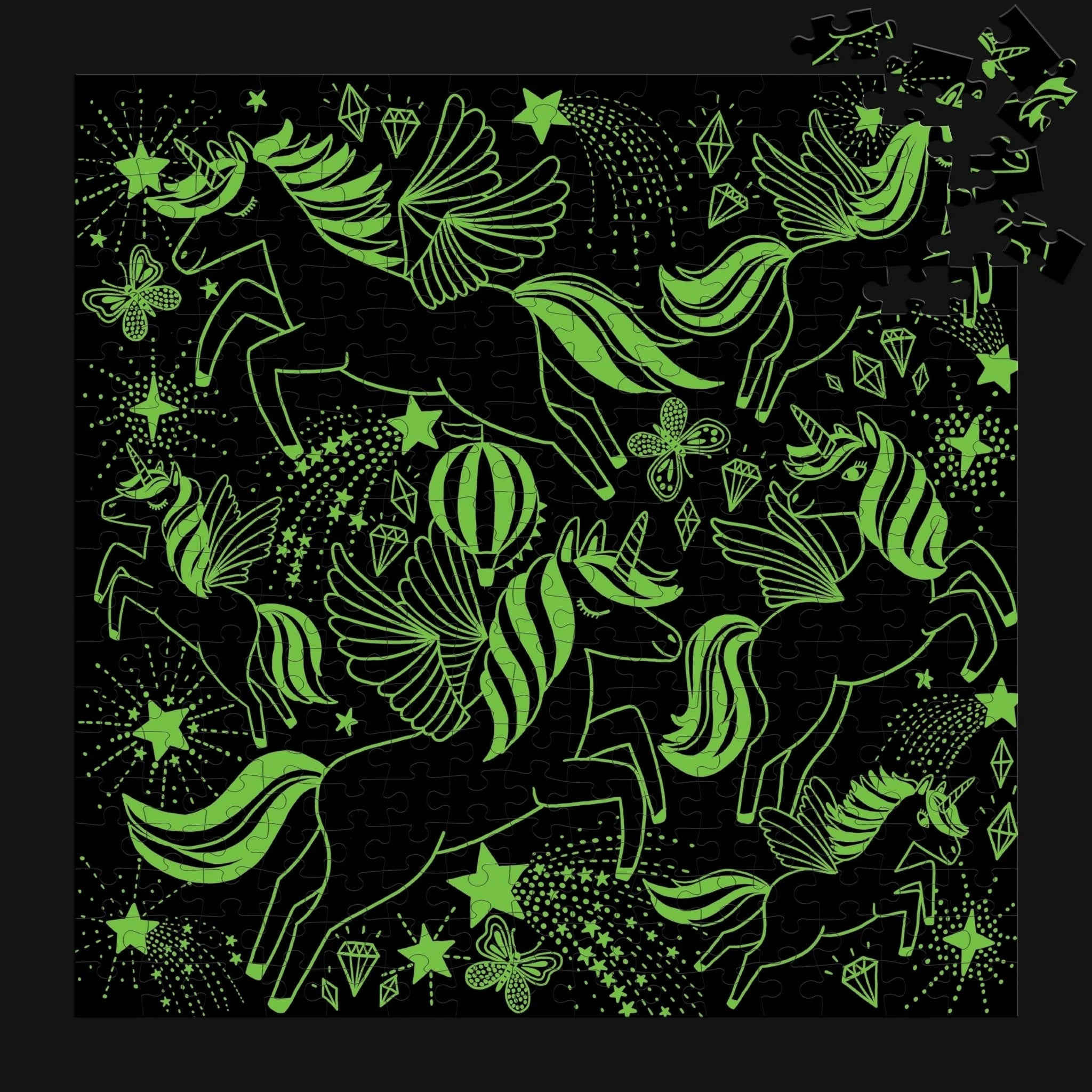 MUDPUPPY puzzel - Eenhoors glow in the dark 48.2x18.2cm - 300-delig in doos