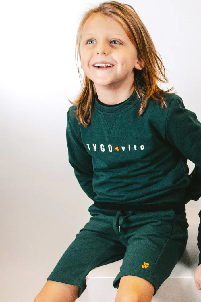 TYGO&VITO B TV sweater embroid.- storm green - 98/104