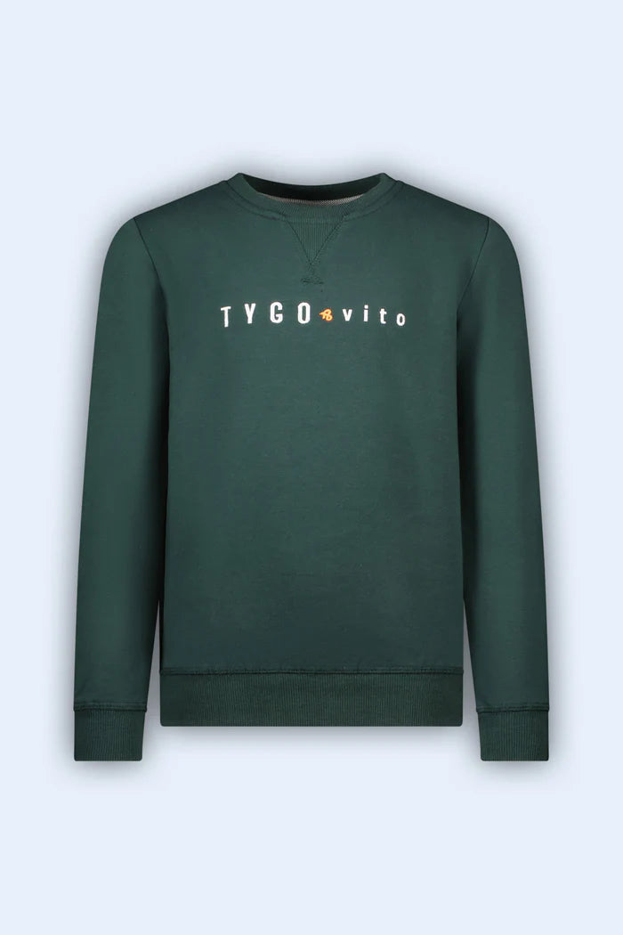 TYGO&VITO B TV sweater embroid.- storm green - 98/104