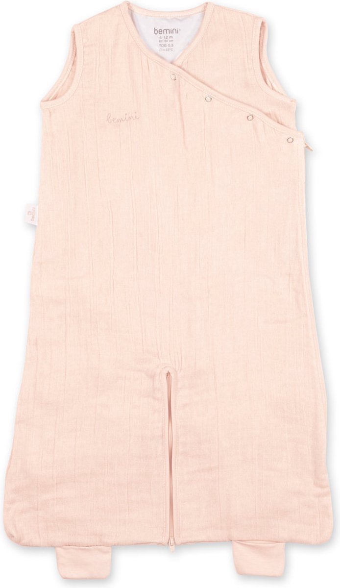 BeMini SWADDLE slaapzak - 4/12m - roze (tog 0.5)