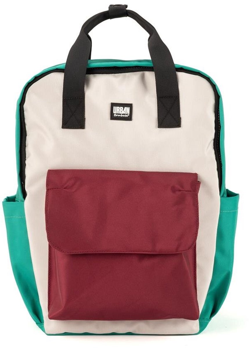 BOMBATA Rugzak Rio 15.6  groen wit burgundy