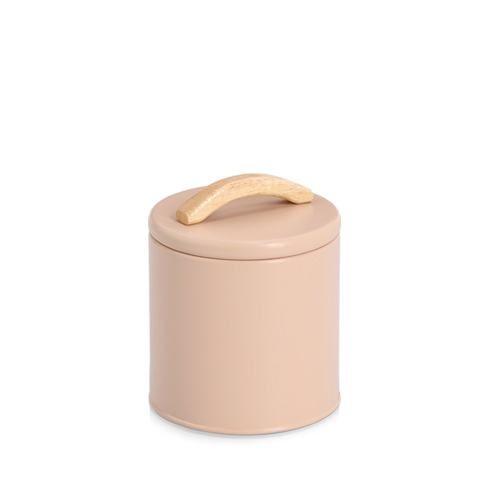 ZELLER Voorraadpot 850ml - metaal/rubber - almond