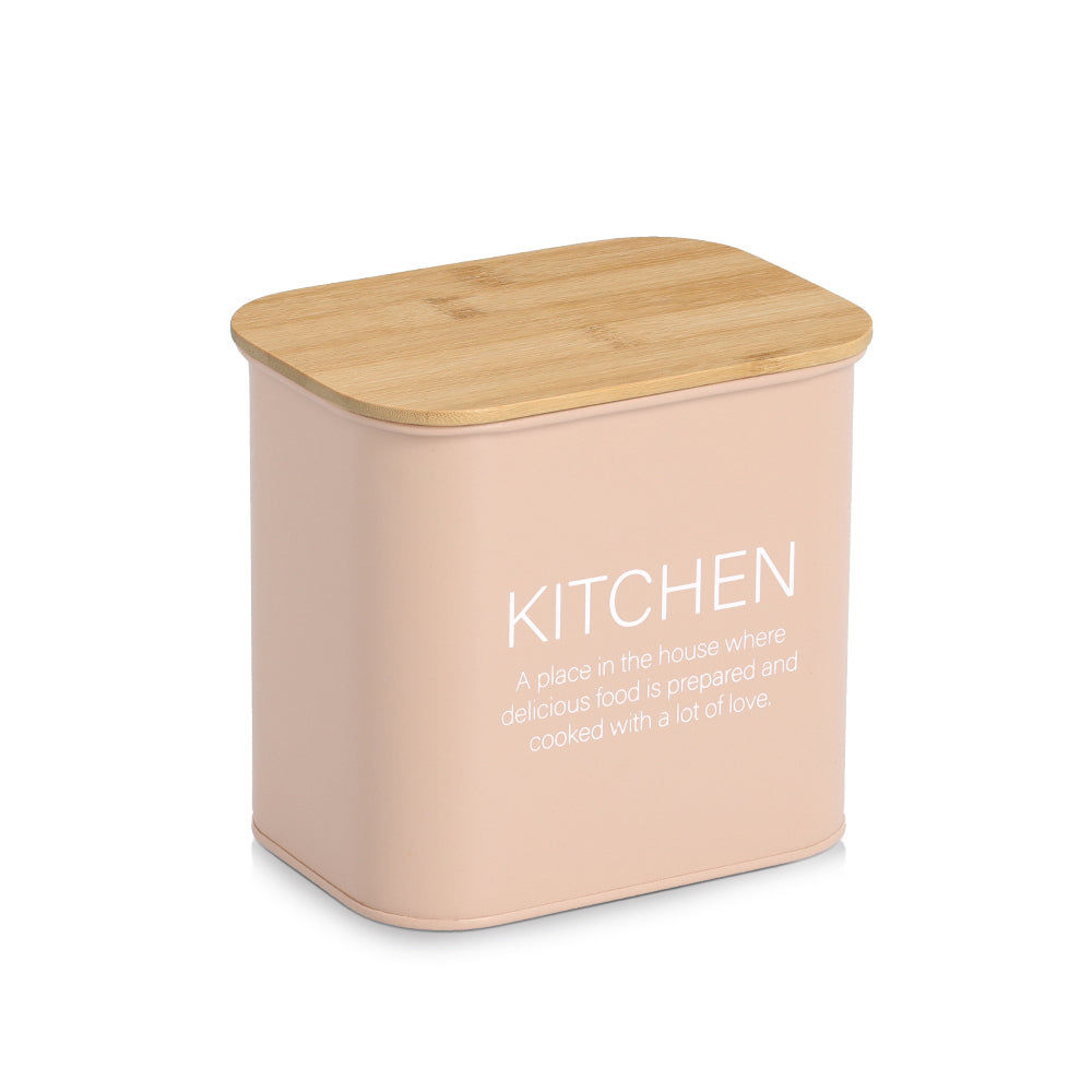 ZELLER Voorraaddoos Kitchen 2300ml - bamboo/metaal - almond