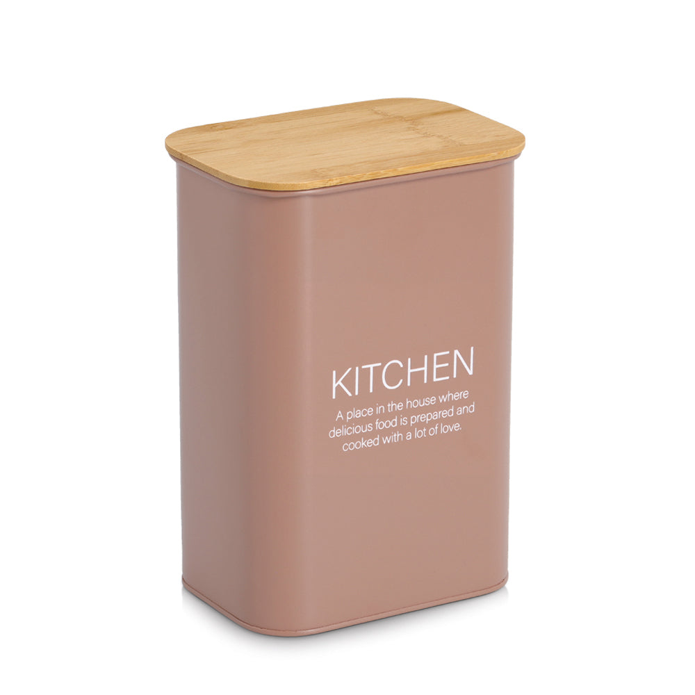 ZELLER Voorraaddoos Kitchen 3500ml - bamboo/metaal - mocca