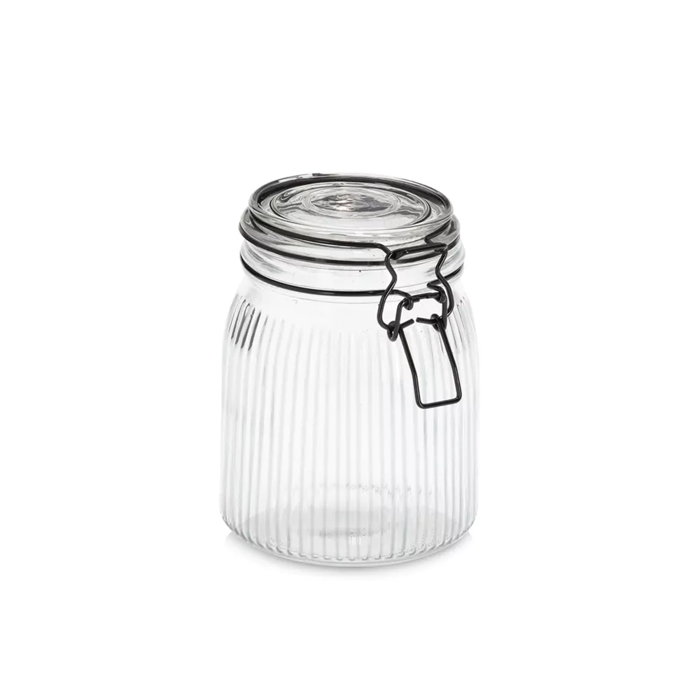 ZELLER Bewaarpot glas 1000ml met clip