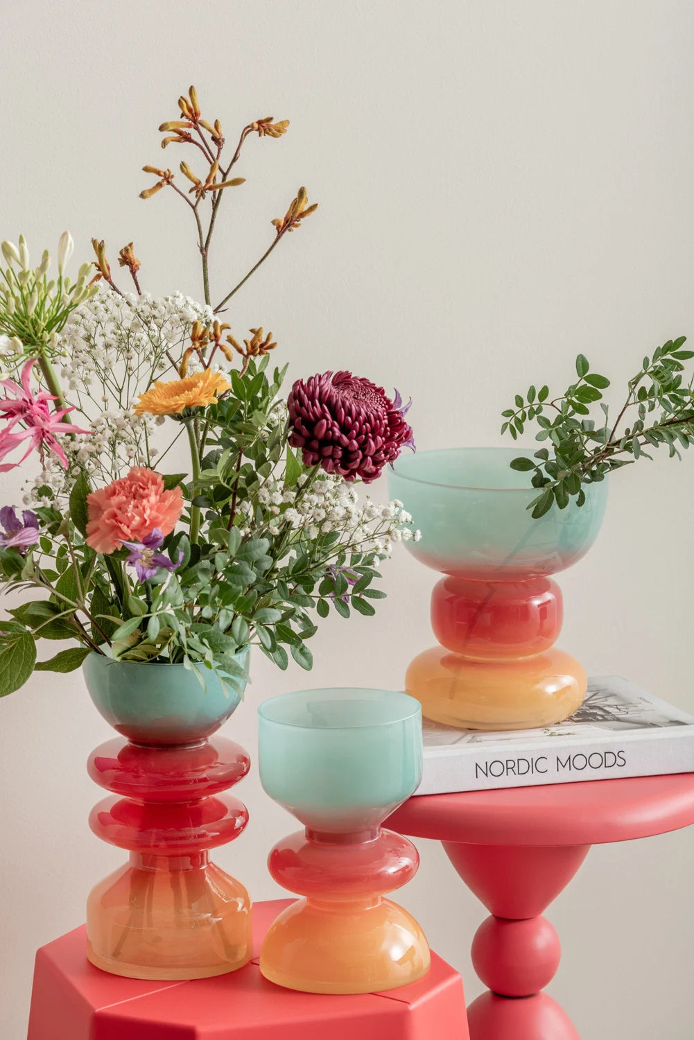 Present Time Summer Vibes vaas glas breed - multi color