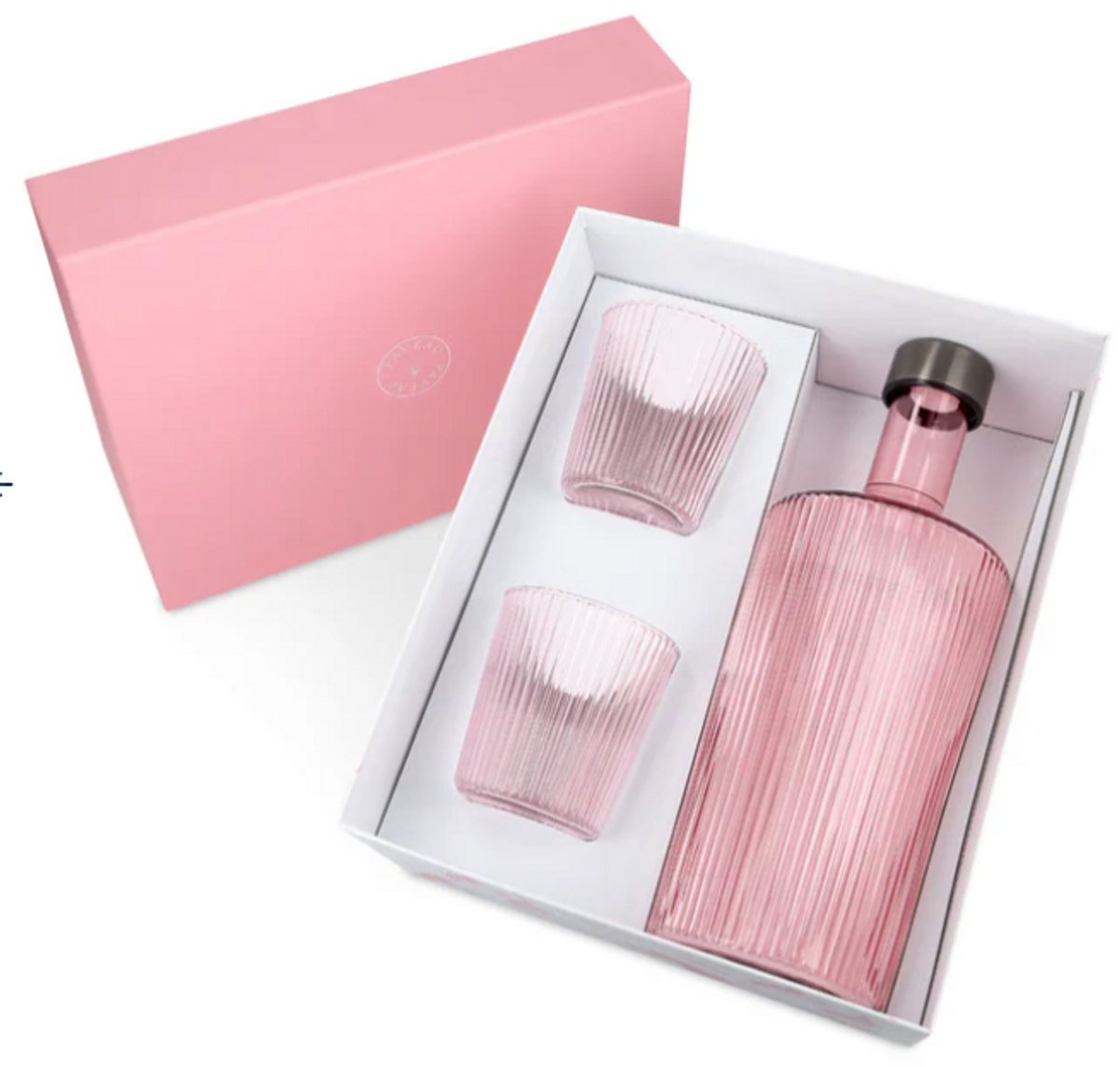 PAVEAU Geschenkset ROSE - fles met 2 glazen