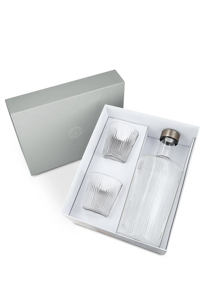 PAVEAU Geschenkset WHITE HAVEN - fles met 2 glazen