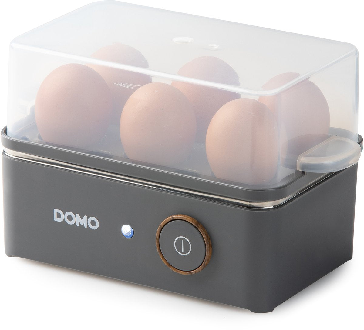DOMO Eierkoker Wood You  - matgrijs