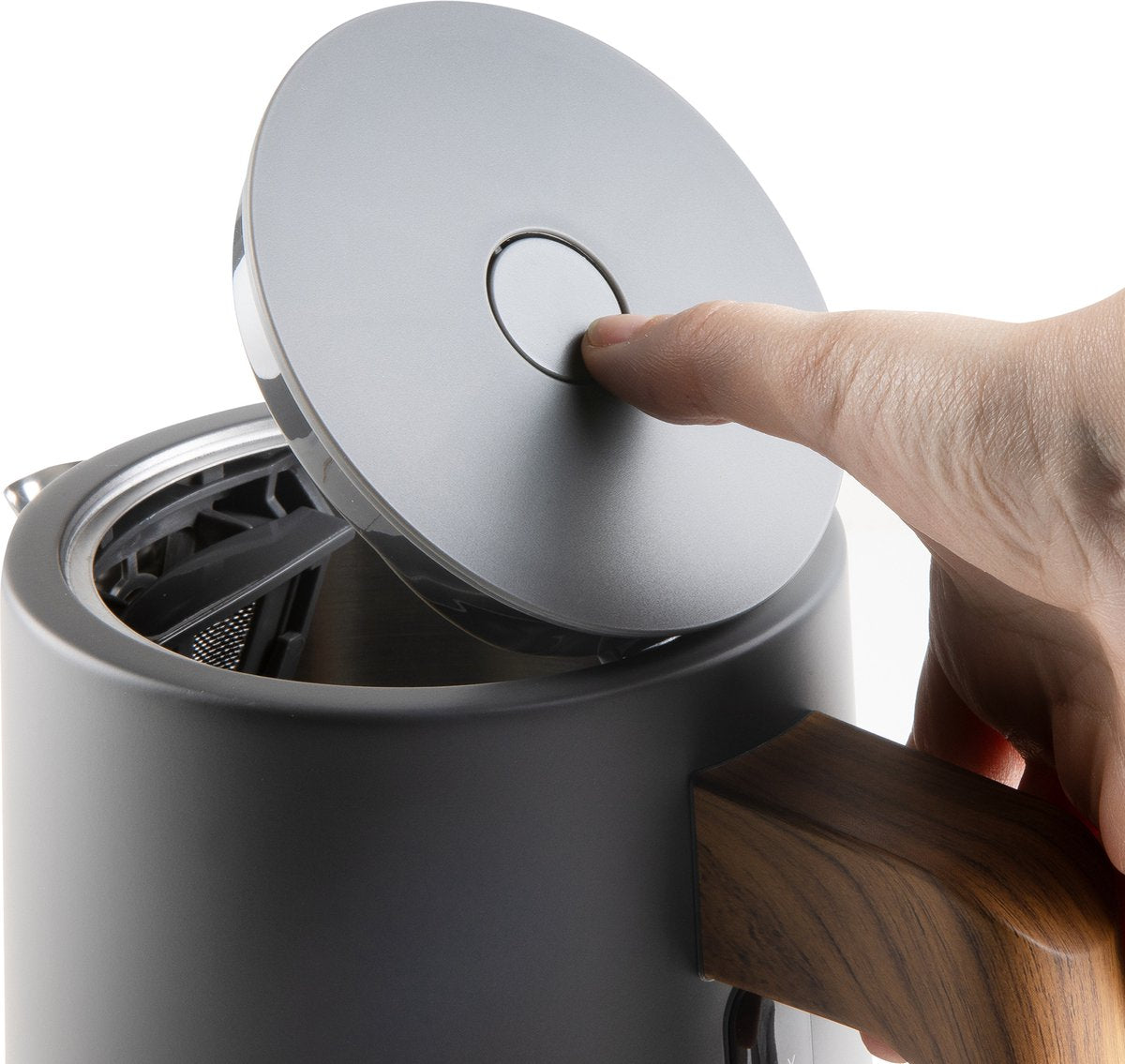 DOMO Waterkoker Wood You - matgrijs