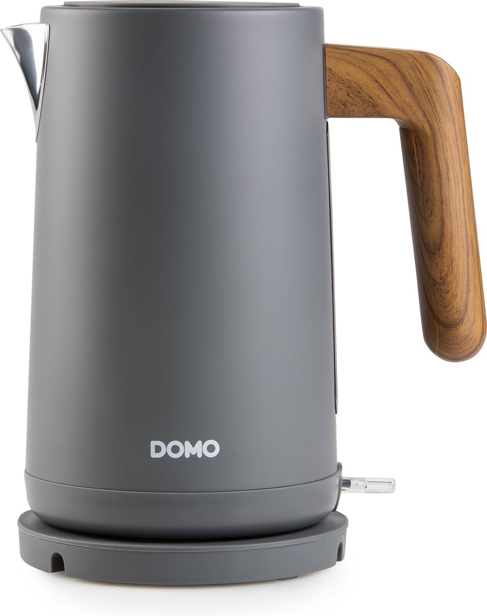 DOMO Waterkoker Wood You - matgrijs
