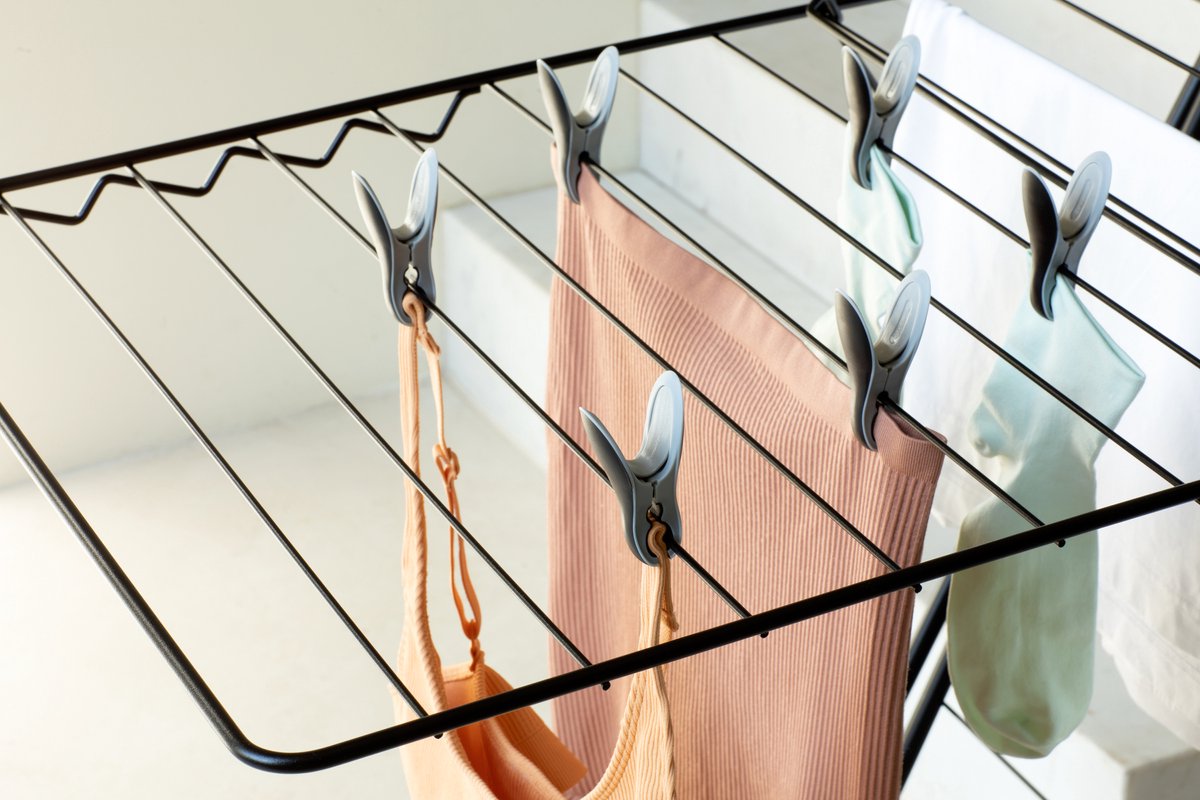 BRABANTIA Wasknijpers, set van 8 zwart/ grijs