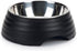 BEEZTEES Hondenvoerbak Rimpu zwart - 14cm RVS/Melamine