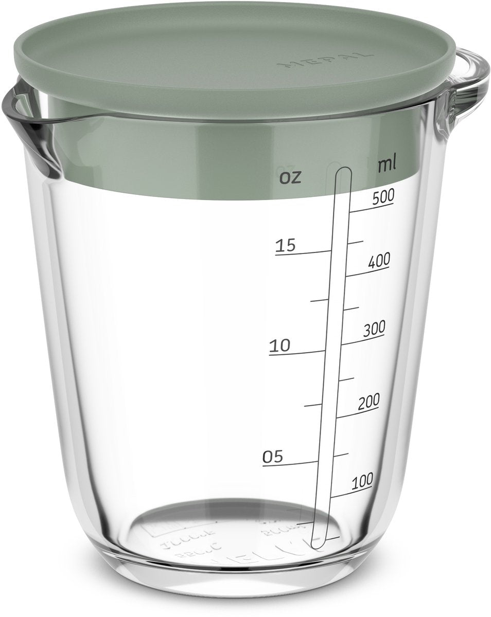 MEPAL glas maatbeker chef it 500 ml met deksel - nordic sage