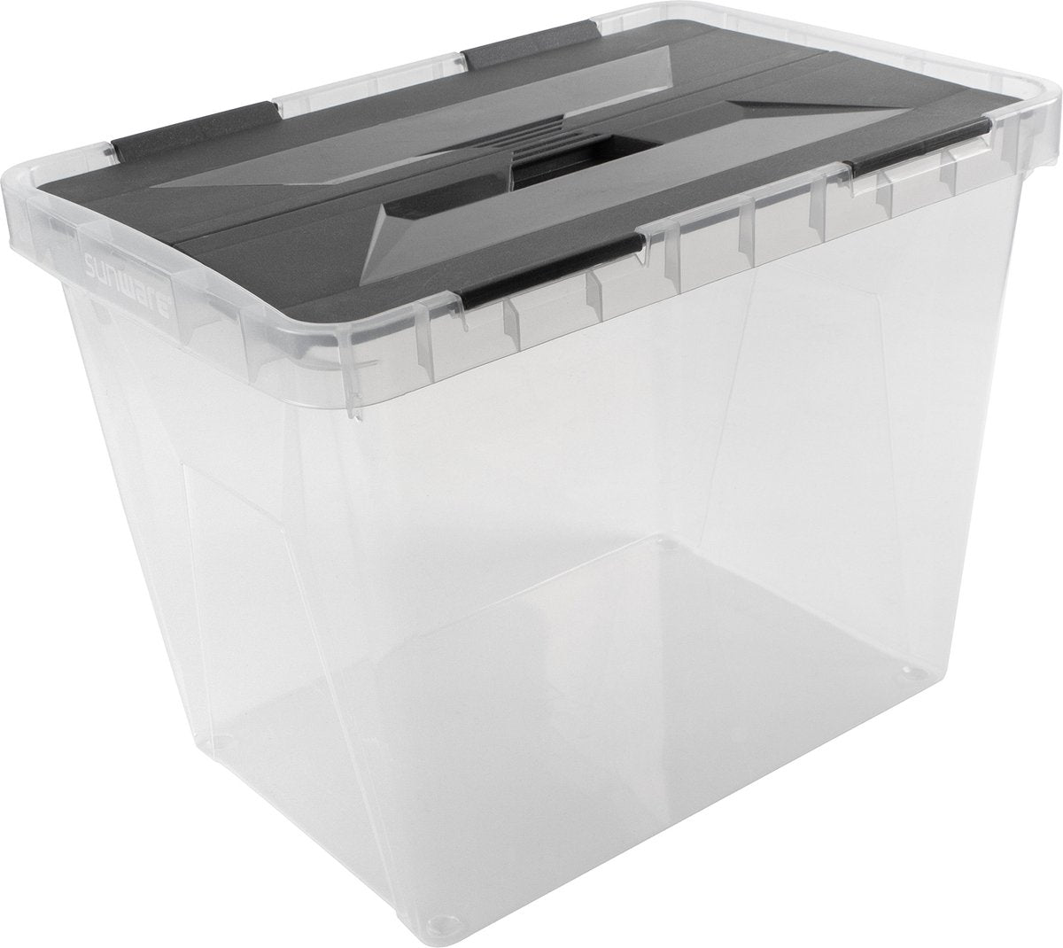SUNWARE  Onyx opbergbox 25L - transparant antraciet