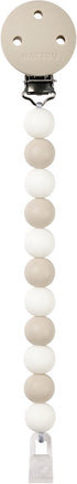 NATTOU Fopspeenhouder silicone - klei/ wit