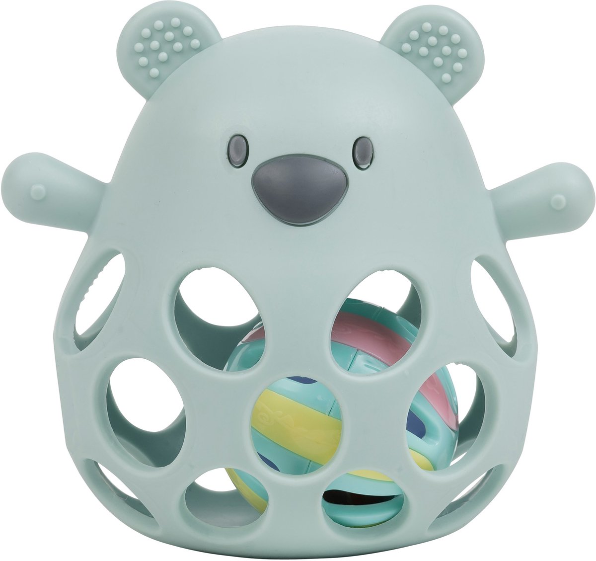 NATTOU Rammelaar met bal beer - pastel groen