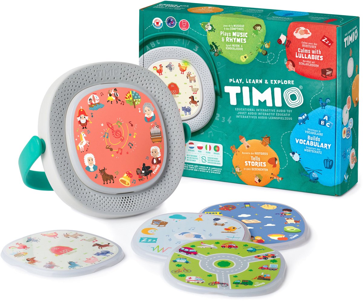 TIMIO Audio-/ muziekspeler met 5 discs - oplaadbaar