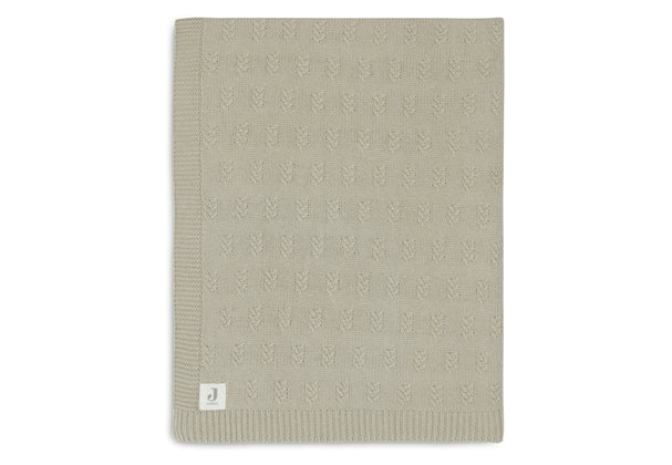 JOLLEIN Deken wieg - 75x100cm - grain knit olive green