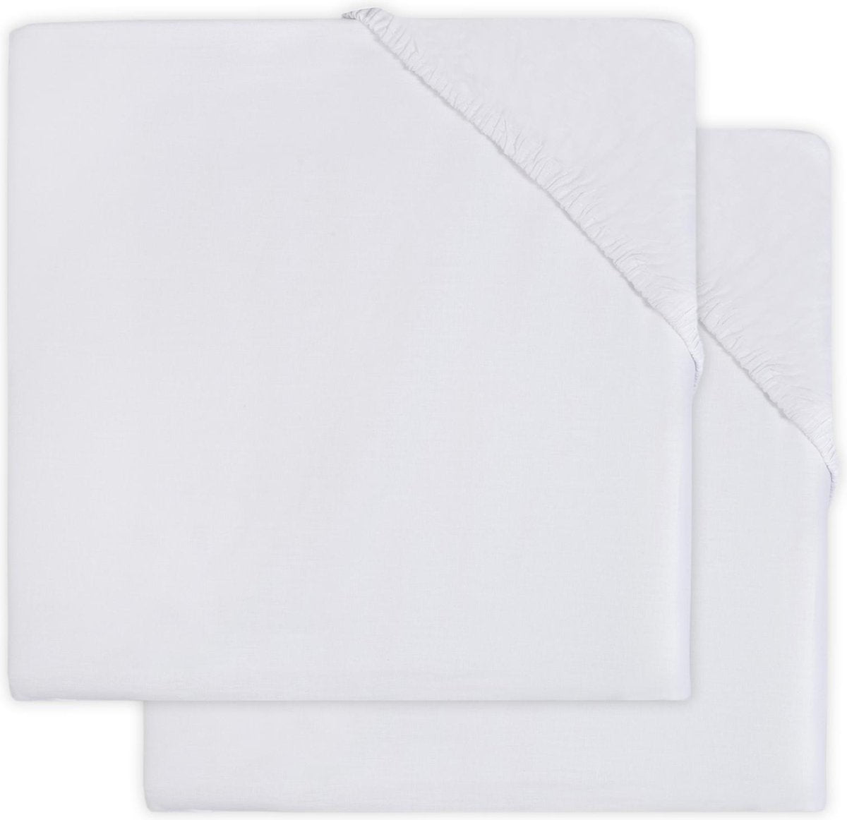 JOLLEIN Hoeslaken boxmatras jersey 2pack - 75x95cm - wit