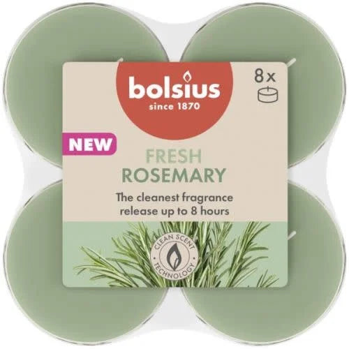 BOLSIUS Geurtheelichten maxi 8u 8st - rozemarijn