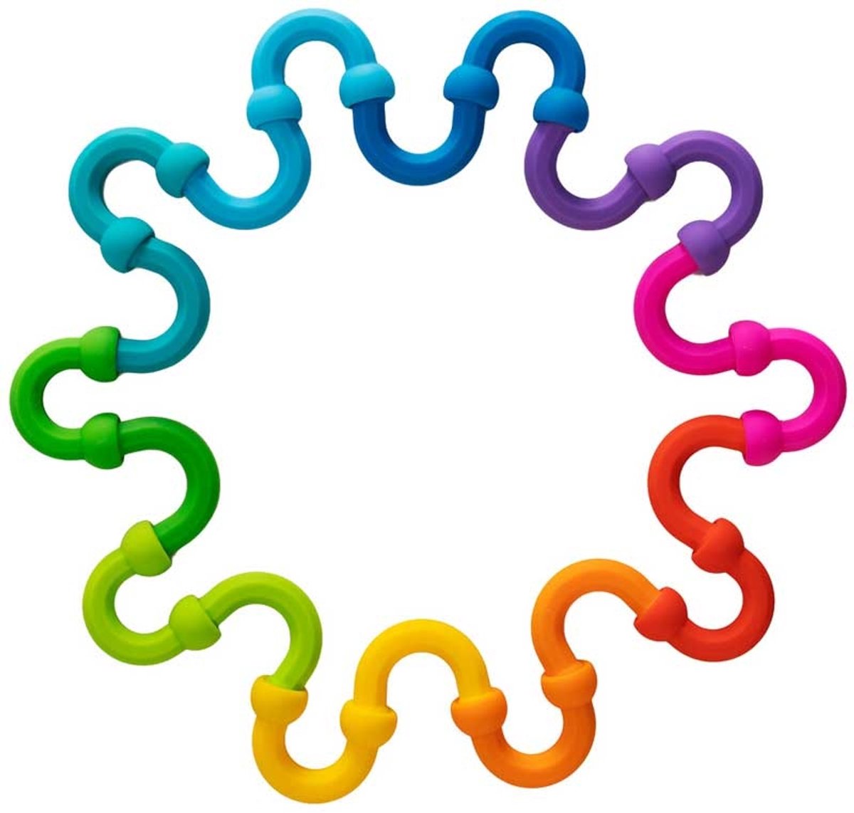 FAT BRAIN TOYS Plip links - 10 regenboogringen in silicone