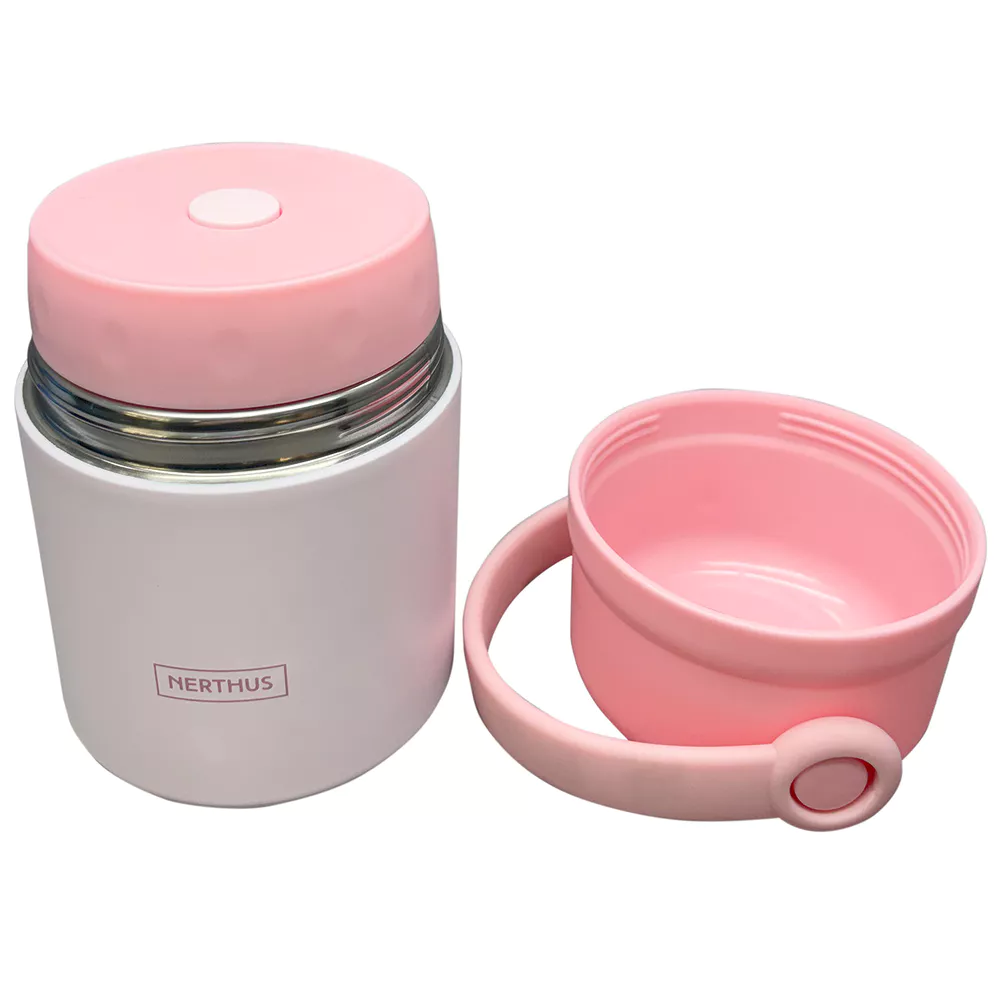 NERTHUS Voedseldrager geïsoleerd 650ml - roze