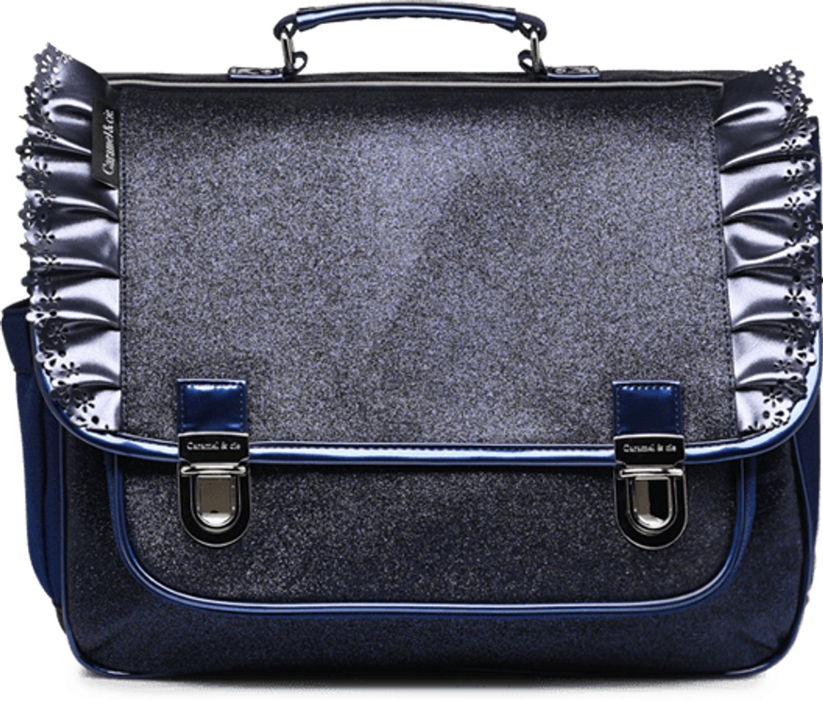 CARAMEL&CIE Schooltas medium - Flounces Glitter navy