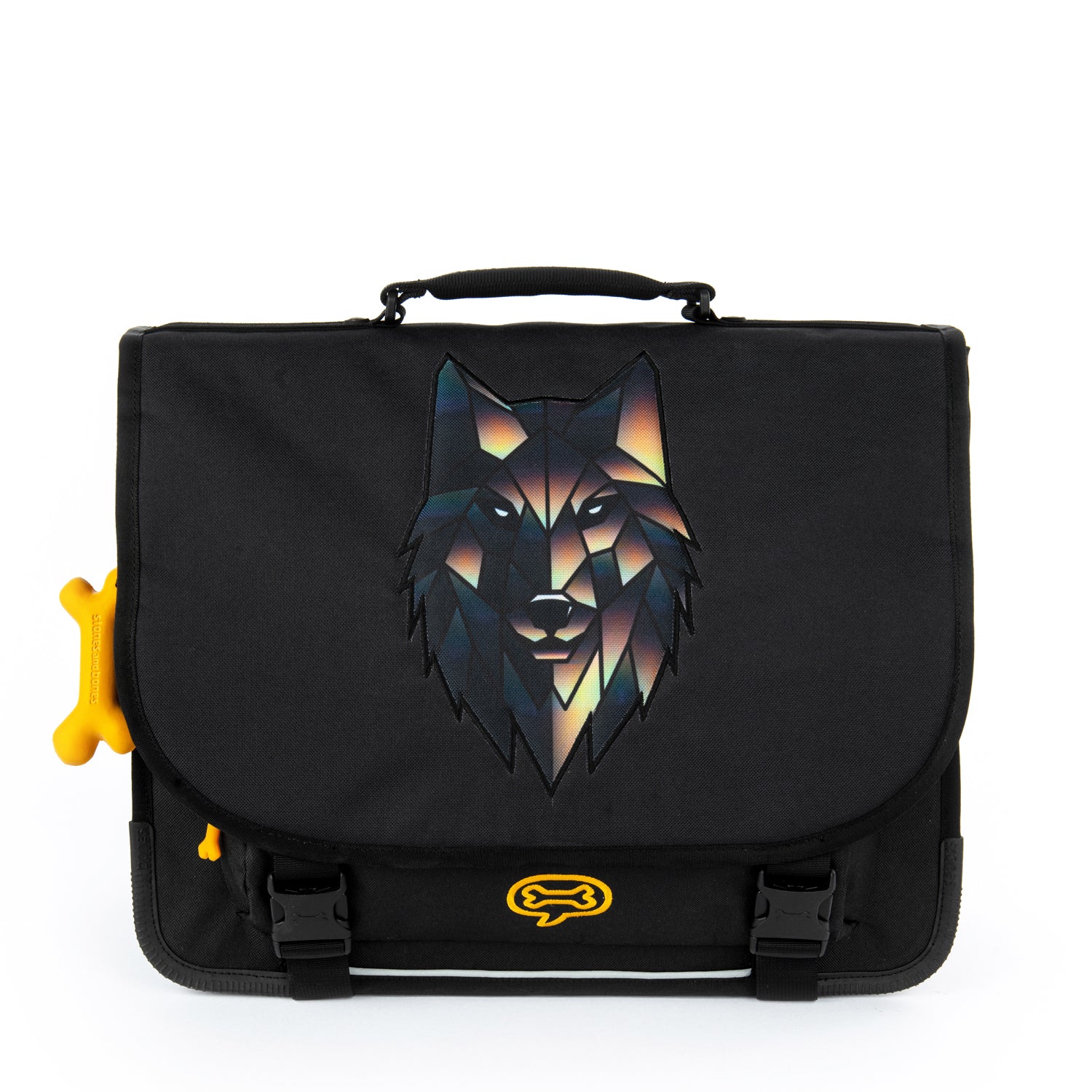 STONES & BONES Cedar PL schooltas - WOLF zwart