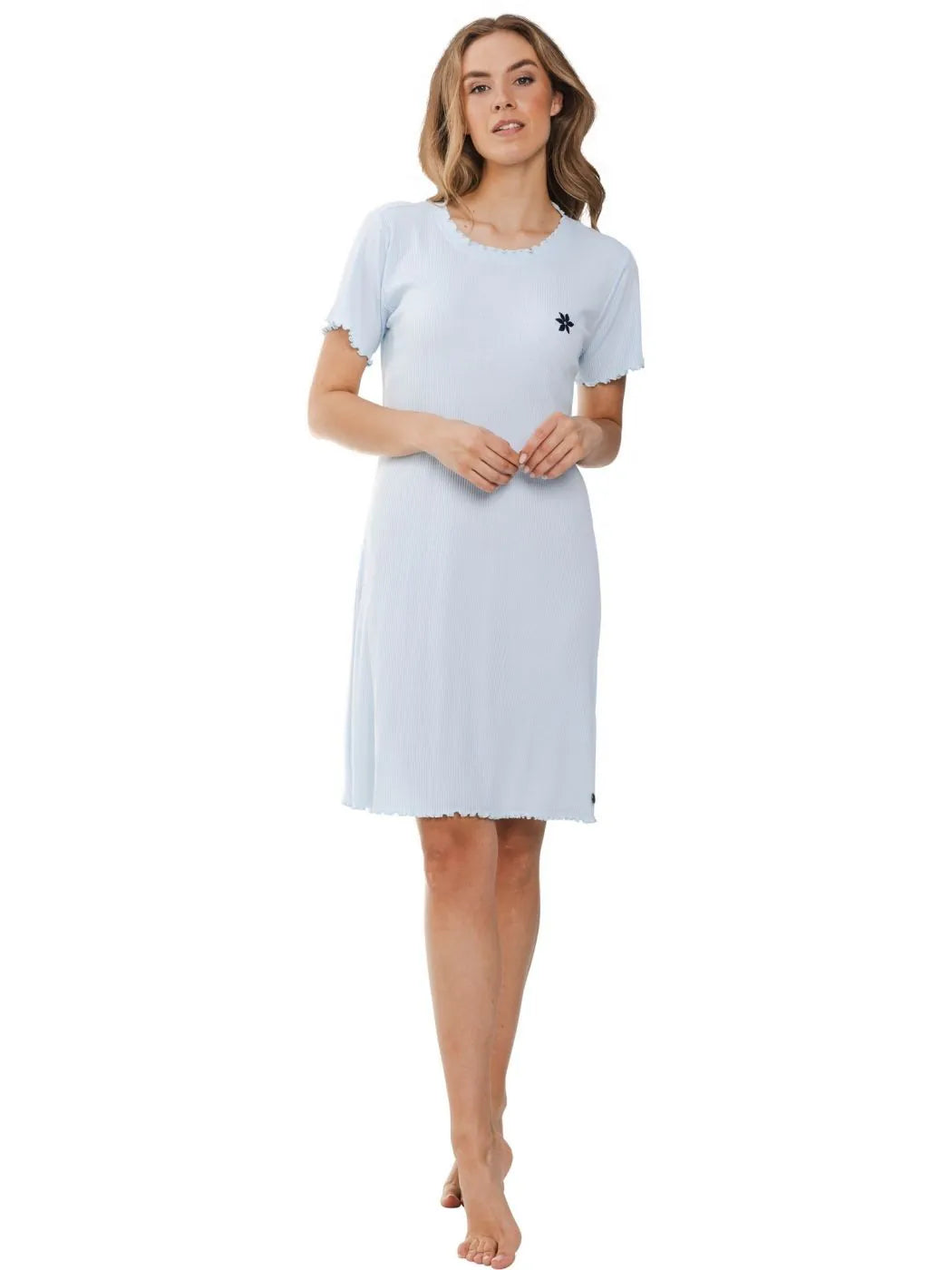 PASTUNETTE Dames nachtkleed 95cm - l. blauw - 40