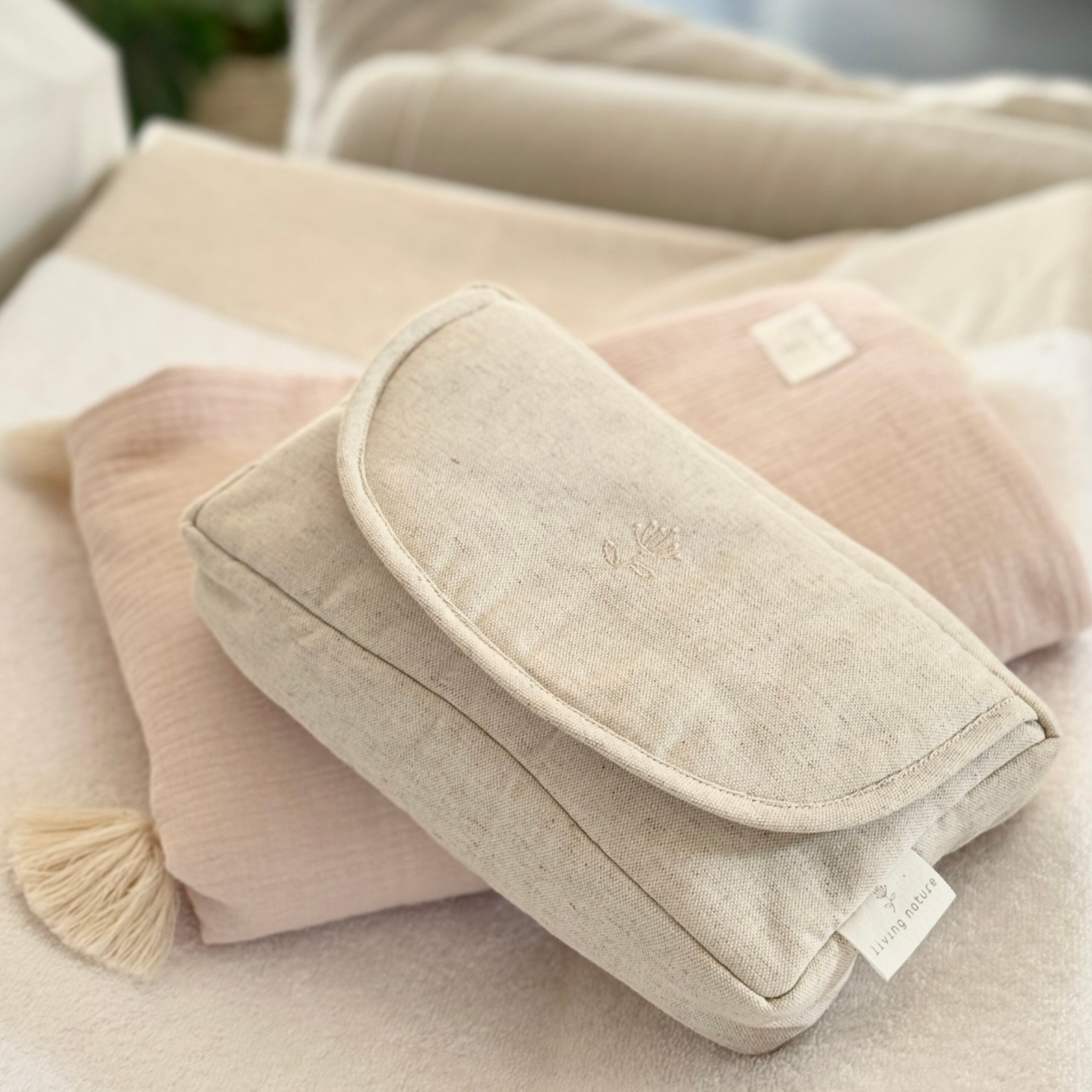 LIVING NATURE Hoes voor vochtige doekjes - Linnen collectie