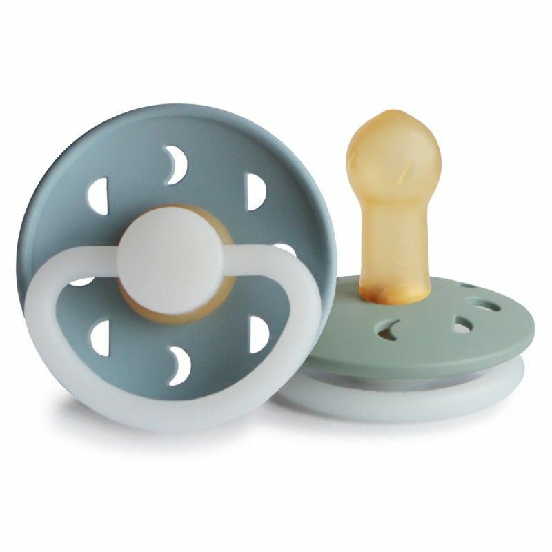 FRIGG Moon night 2 fopspenen silicone T1 - stone blue/ sage