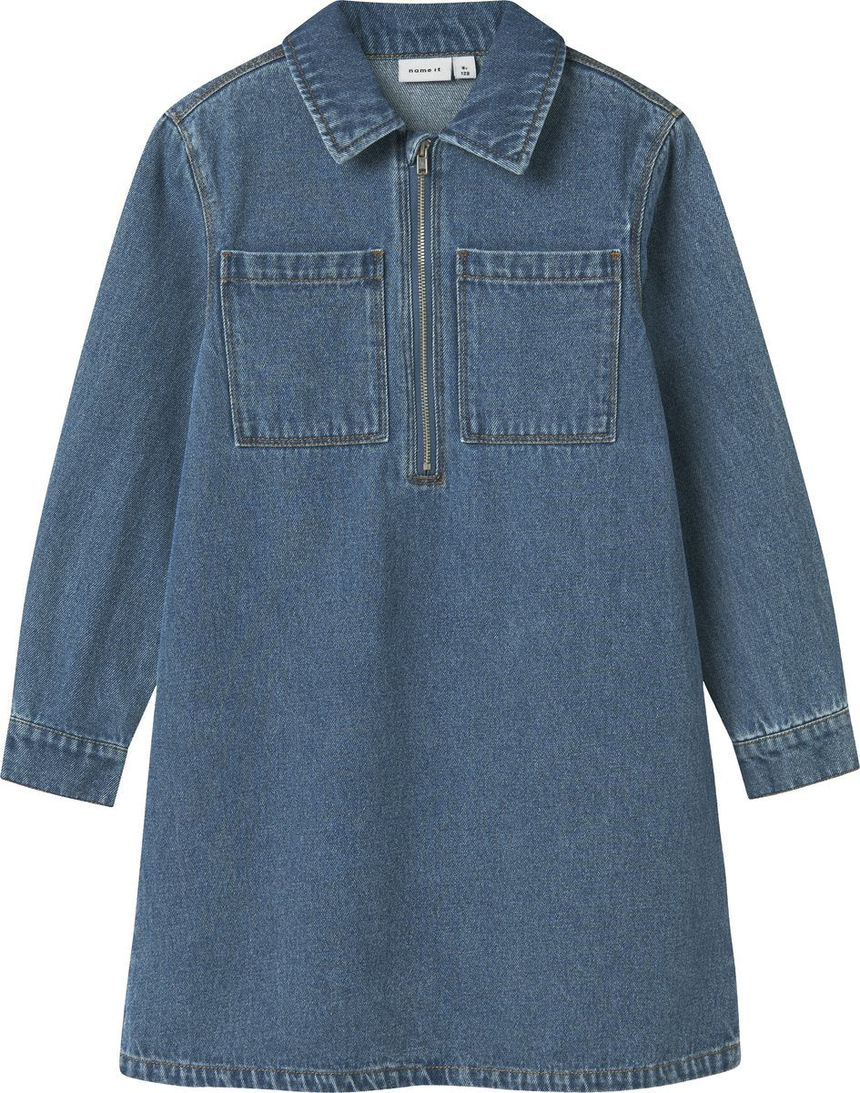 NAME IT G NKFASTRID kleedje - med. blue denim - 146