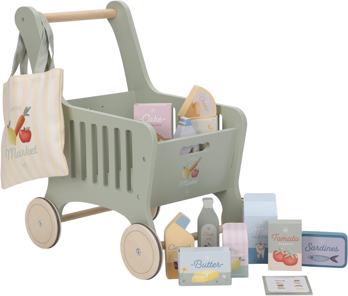 LITTLE DUTCH Houten winkelwagen