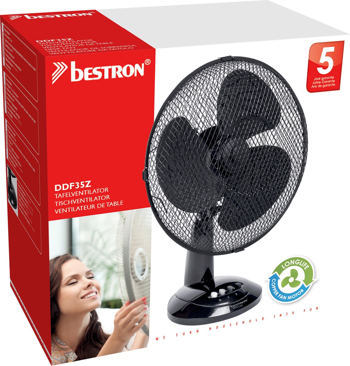 BESTRON Ventilator 35cm 40W - zwart