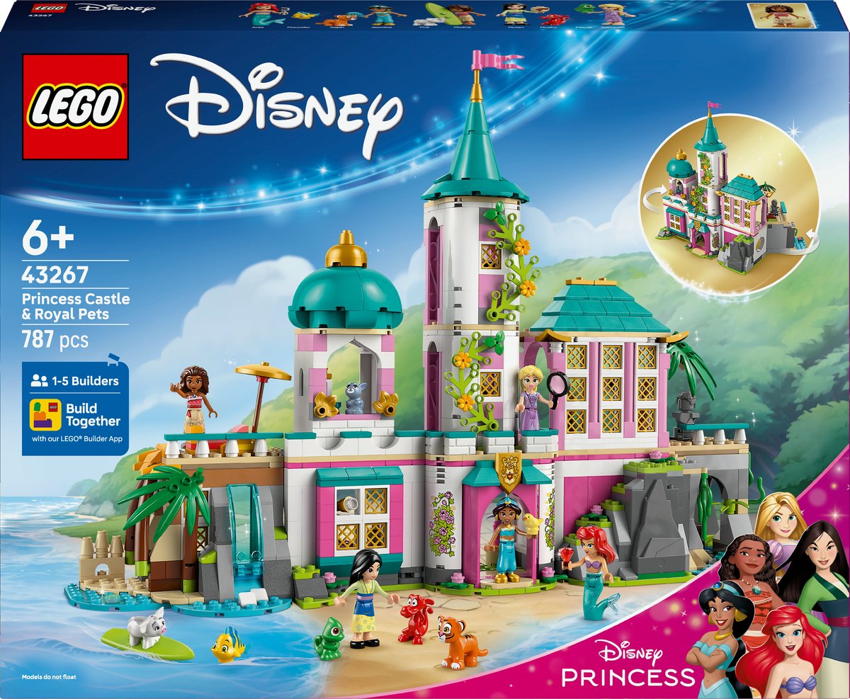 LEGO Disney 43267 Prinsessenkasteel en koninklijke huisdieren