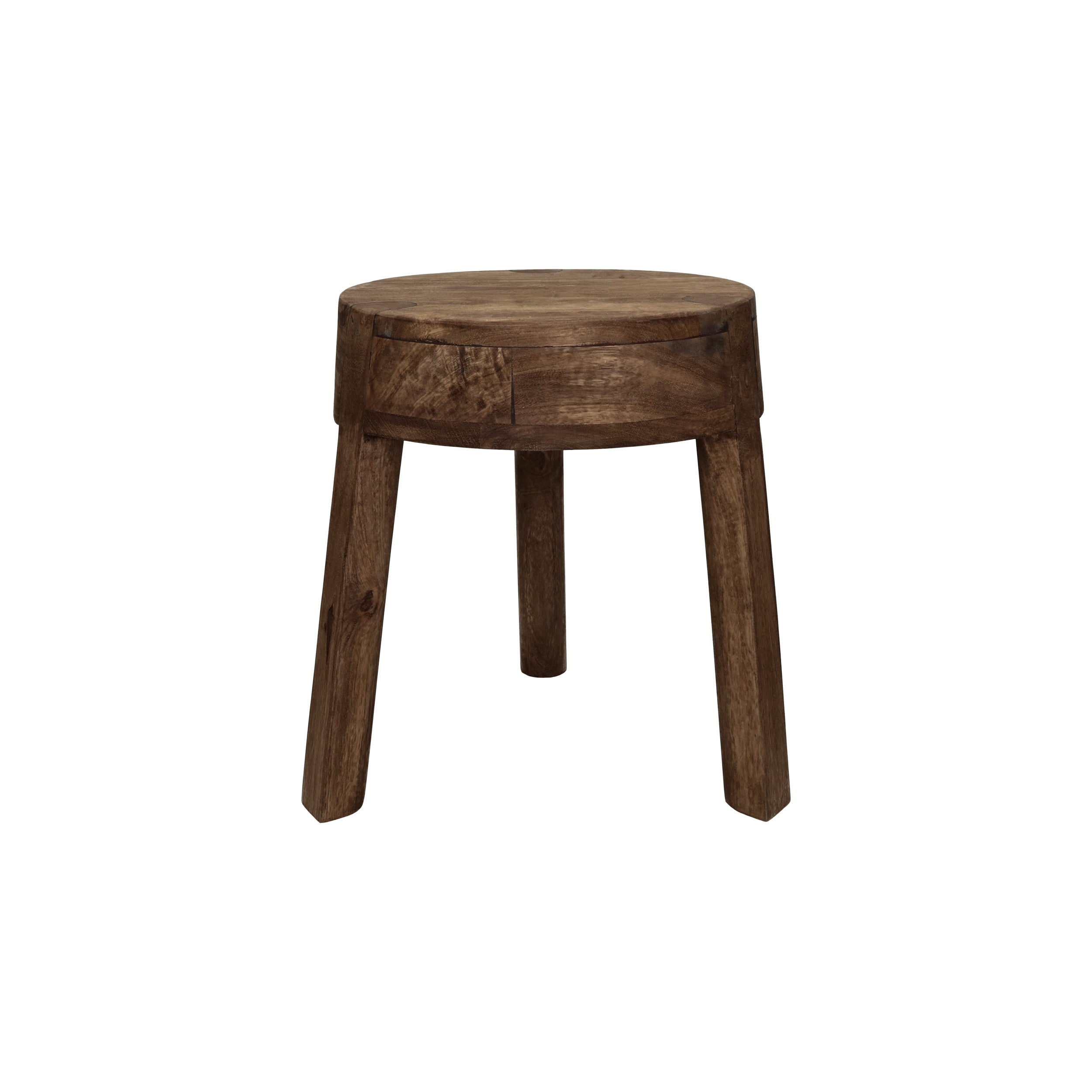 POMAX Pablo kruk/ bijzettafel - D 30cm H 37cm - mangohout