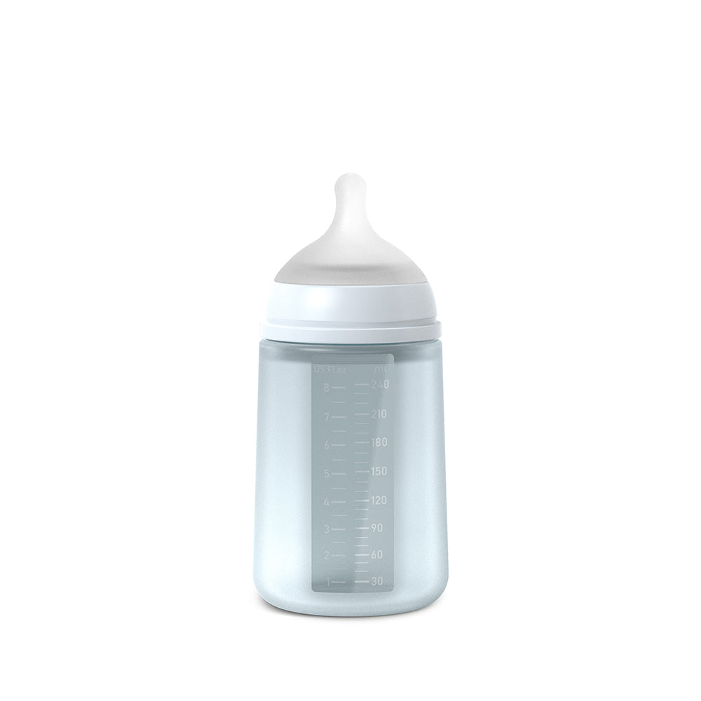 SUAVINEX Fles 240ml silicone - blauw