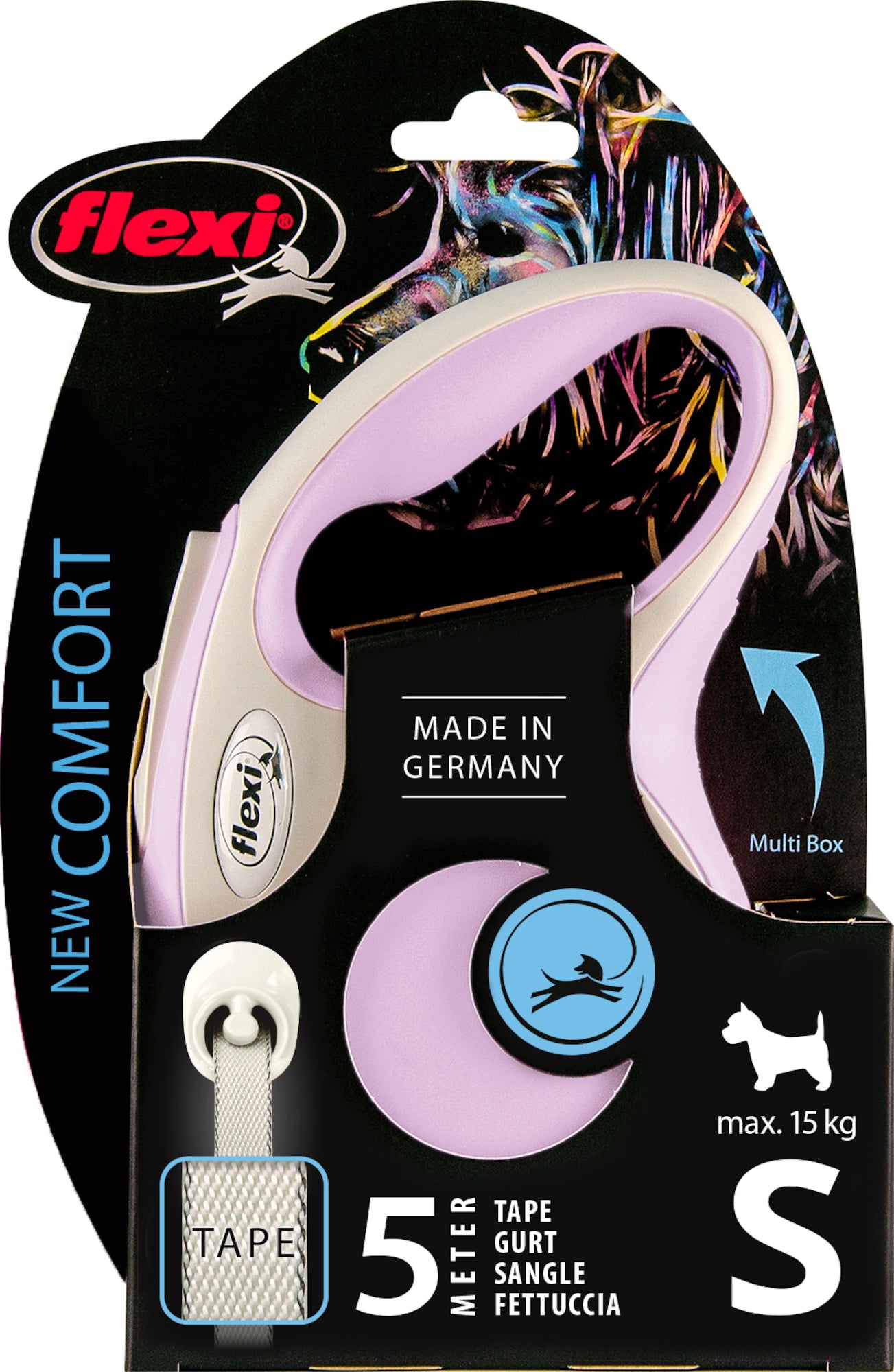 FLEXI New comfort - Hondenriem S - 5m - Roze